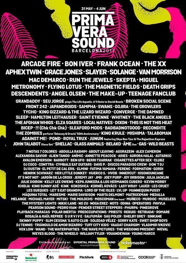 Cartel Primavera Sound 2017 cast